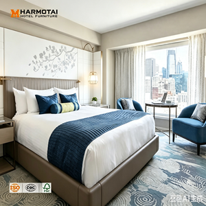 Juego de Muebles para Habitación de Hotel de Lujo Moderno en San <span class=keywords><strong>Francisco</strong></span>, Incluye Base de Cama Tapizada, Estructura de Cama de Madera Ecológica, para Apartamento o Villa - Product Image 1