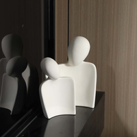 Couple en céramique moderne ornements salon personnage créatif sculpture TV armoire à vin porche décoration cadeau de mariage