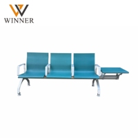 Chaise d'attente à 3 places multicolores pour hôpital, aéroport, table, design moderne et élégant pour les espaces publics (centre commercial en extérieur) - Utilisation commerciale