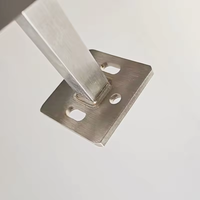 Support mural en acier inoxydable 304 pour main courante, forme en L plate, pour tube carré, fixation de balustrade d'escalier