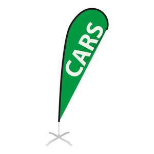 Wholesale Custom Printed Polyester Promotional Flying Style Flag Banner Outdoor Feather Teardrop Beach Flag Cheap Advertising