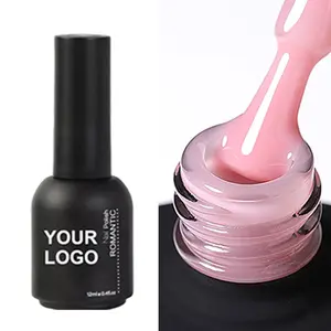 LED/UV Color Gel Nail Polish Strengthener Clear Milky Delicate Pink Nude Builder Elastic Rubber Bsae Coat For Nails