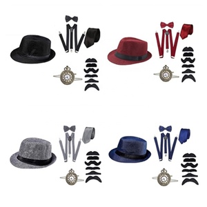 Disfraz <span class=keywords><strong>de</strong></span> Cosplay <span class=keywords><strong>de</strong></span> El Gran Gatsby, Conjunto <span class=keywords><strong>de</strong></span> Accesorios <span class=keywords><strong>de</strong></span> Gánster <span class=keywords><strong>de</strong></span> los Años 20 para Hombre, Gorra <span class=keywords><strong>de</strong></span> Reportero, Tirantes, Brazaletes, Corbata <span class=keywords><strong>de</strong></span> Moño, Envío Directo30 - Product Image 1