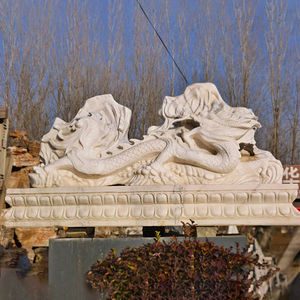 Escultura de Dragón Chino de Mármol para Jardín de Arte Tradicional Oriental - Product Image 5
