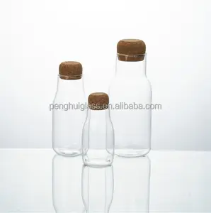 高硼硅玻璃罐，带软木球盖储存容器罐，用于咖啡、茶、香料、糖、盐，3件套