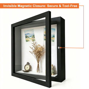 Vitrines magnétiques à ouverture frontale HOUSE DAY 11x14 pour photos ou objets 3D, à poser sur table ou à fixer au mur - Product Image 1