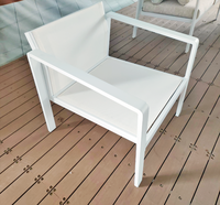 Prix bon marché de haute qualité 4 pcs terrasse meubles de jardin fronde siège en maille ensemble de canapé en aluminium