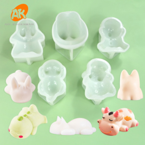 Molde AK de Silicona en Forma de Vaca para Chocolate, Jabón, Vela, Pastel, Pudin, Yeso y Resina 3D, Molde para Decoración de Repostería - Product Image 1