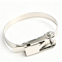 Collier de serrage métallique réutilisable en acier inoxydable à verrouillage rapide, résistant à la corrosion, pour le regroupement de câbles marins et extérieurs, et comme collier de serrage pour tuyaux