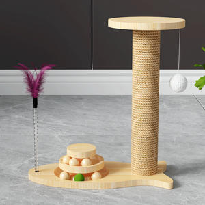 Pabrikan Grosir Tiang Garukan Kucing Sisal Desain Pohon Kelapa Tiang Garukan Kucing Sisal Menara Kucing dengan Platform Lompat - Product Image 3