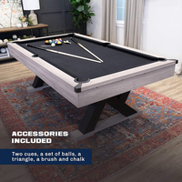 Vente en gros de table de billard marron avec finition rustique pieds en forme de K coussins en MDF pour usage domestique