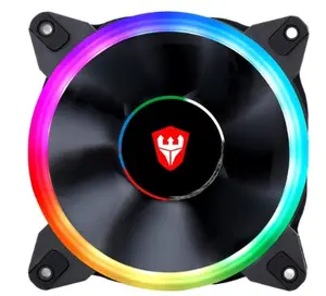 Sate (16c) ventilador de arco-íris para computador, mais barato, jogos, computador, rgb led, 12v ventilador de refrigeração, para computador, com led lightlow ruído