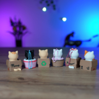 Jouet mécanique anti-stress en forme de chat mignon, interrupteur à clic, portable, marque FUSEJOY, en PLA, boîte surprise, cadeau pour enfants