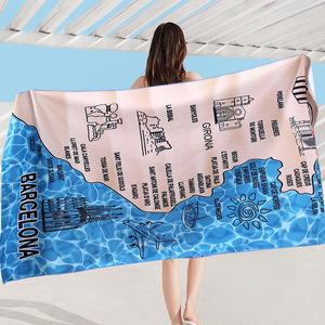 Asciugamano da Spiaggia e Bagno in Microfibra Personalizzato ad Asciugatura Rapida con Stampa Digitale Grande 70x140cm Logo OEM Per Tutte le Stagioni - Product Image 3