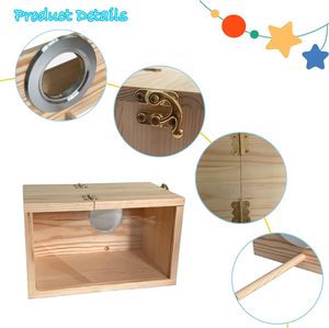 Bằng Gỗ Parakeet Hộp Bằng Gỗ <span class=keywords><strong>Parrot</strong></span> Nest Chăn Nuôi Hộp Với Perch Bird Nhà Cho Lồng Thích Hợp - Product Image 3
