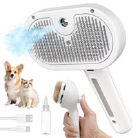 Brosse de toilettage électrique à ultrasons pour animaux de compagnie, avec pulvérisation de brume et massage, pour l'élimination et la prévention des poils volants, pour chats et chiens