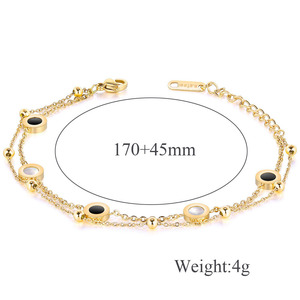 Rose Gold Double Layer Adjustable <b>Bracelet</b> With Shell Inlay For Women Gift Jewelry - Product Image 5