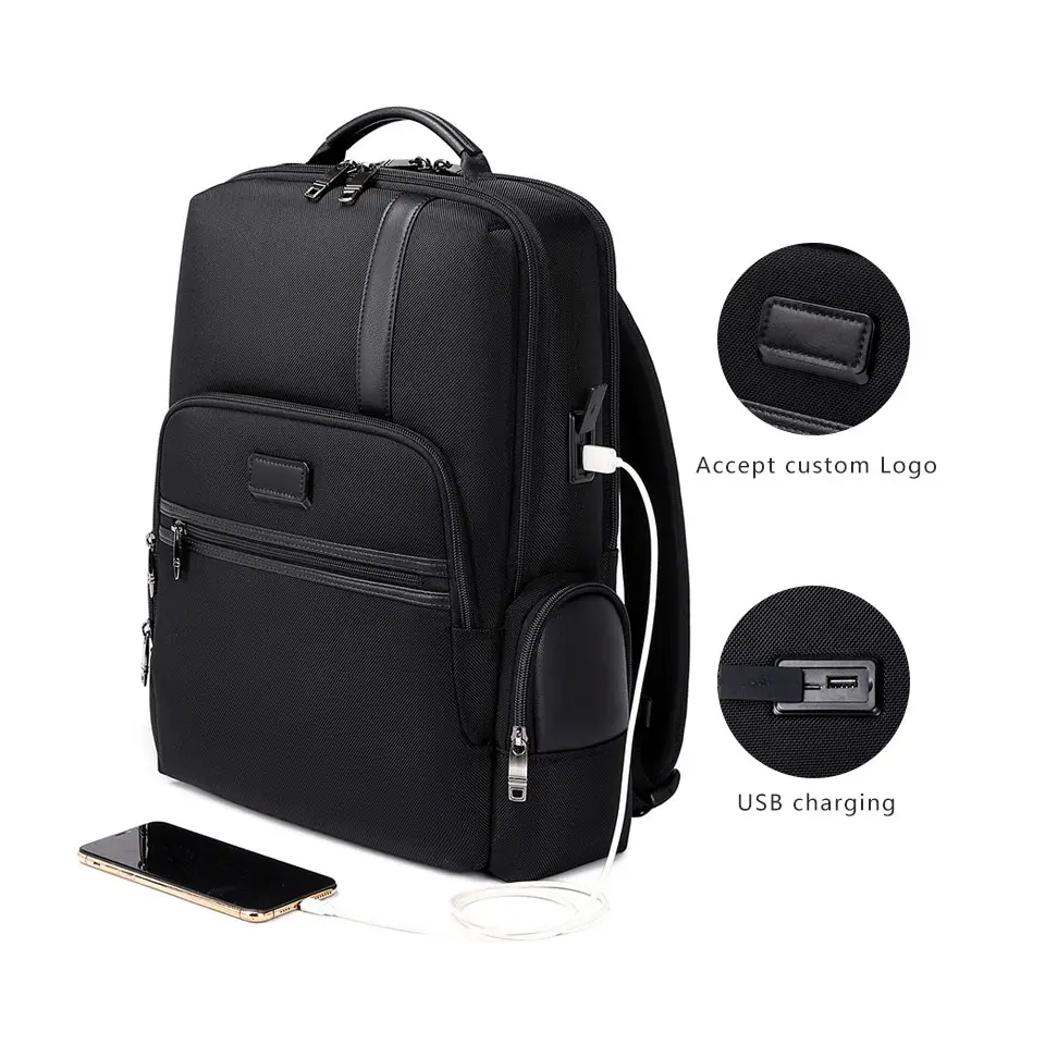 High quality men boys 15 inch laptop backpack custom travelling back pack luxury genuine leather backpack bag for men