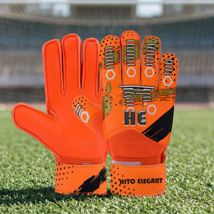 Goalkeeper Gloves Palm <b>Soccer</b> Custom Design Logos Bsckhand Silicon Print Front Palm Contact Latex Removable Strap Top Quality - Product Image 3