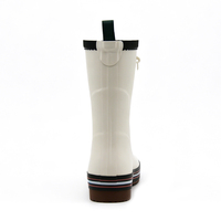 Bottes de pluie en caoutchouc mi-mollet pour femmes, OEM/ODM d'usine, acceptant la personnalisation en gros (logo, couleur), avec tirette en tissu unique, modèle mi-hauteur pour femmes