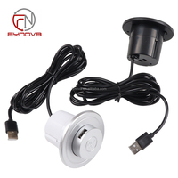 Prise de courant encastrée escamotable pour mobilier, 2 ports USB-A + 1 port USB-C, ronde, dissimulée, pour canapé, bureau, table, recharge de téléphone - Vente en gros