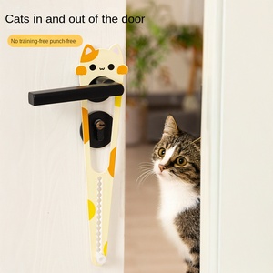Bloqueur de <span class=keywords><strong>porte</strong></span> pour animaux de compagnie en plastique rectangulaire, élastique, réglable, verrouillage de <span class=keywords><strong>porte</strong></span>, entrée/sortie libre sans perçage - Product Image 1