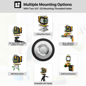 डिग्लेसर 4 डी 16-लाइन लेजर स्तर का उपयोग करके टिकाऊ चीन निर्माताओं ने 12 वी लिथियम बैटरी पैक लेवलिंग लेजर किट - Product Image 5