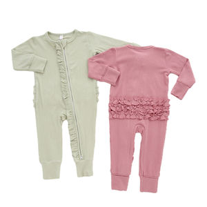 Leeg Rib Bodysuit Unisex Zomer 100% Katoenen Kleding Pasgeboren <span class=keywords><strong>Baby</strong></span> Kleding Meisjes <span class=keywords><strong>Baby</strong></span> Boy Romper - Product Image 2