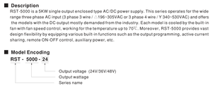 Alimentation LED Mean Well RST-5000-48 à montage sur châssis, 5040W, 48V, 105A, triphasé AC-DC avec PFC, boîtier en aluminium, garantie 5 ans, haute efficacité - Product Image 3