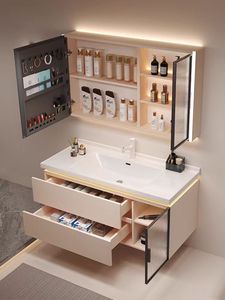 <span class=keywords><strong>Meuble</strong></span> sanitaire de salle de bain suspendu au mur de 30 pouces en contreplaqué de miroir avec lavabo en céramique - Product Image 4
