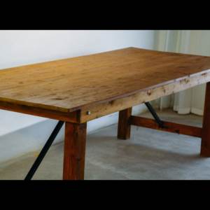 Mesa de granja plegable de comedor de madera de pino moderna Rectangular de la mejor venta de alta calidad - Product Image 6