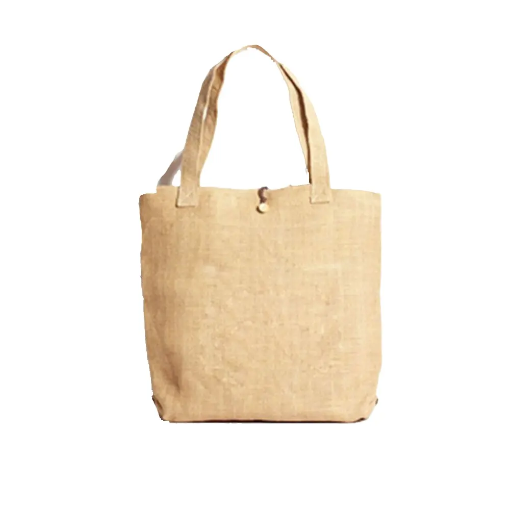 Factory Natural Burlap Grocery Shopping Bag Custom Logo Printing Laminated Jute Tote Wholesale Jute bag