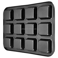 Moule à muffins rectangulaire 8 cavités en acier au carbone antiadhésif, pour gâteaux, barres et pâtisseries, chaleur uniforme, démoulage rapide, durable