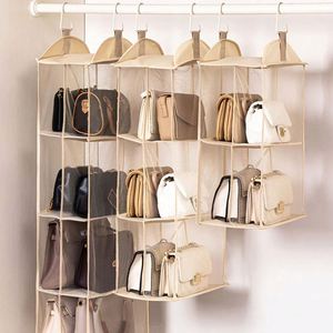 Nouvelle conception de pochette de rangement suspendue visible pour armoire, sac de rangement gain de place pour sacs à main et vêtements - Product Image 1