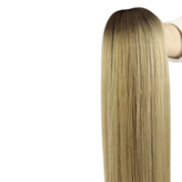 Extensions de cheveux humains doublement étirés, lisses et soyeux, trame de cheveux volumineuse, cheveux humains Remy russes, extensions de cheveux slaves pour femmes