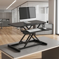 Bureau debout réglable en hauteur noir, table de travail assis-debout 80 x 40 cm, réglage infini pour le bureau