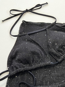 2023 venta al por mayor Sexy Material <span class=keywords><strong>de</strong></span> malla brillante Bikini conjunto <span class=keywords><strong>de</strong></span> 3 piezas con <span class=keywords><strong>falda</strong></span> corta señoras trajes <span class=keywords><strong>de</strong></span> <span class=keywords><strong>baño</strong></span> y ropa <span class=keywords><strong>de</strong></span> playa - Product Image 3