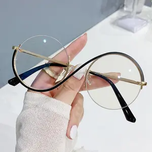 2023 New Design Optical Frame Round Computer Glasses Anti Blue Light Latest Optical Frame Design Spectacles Eyeglasses Frames