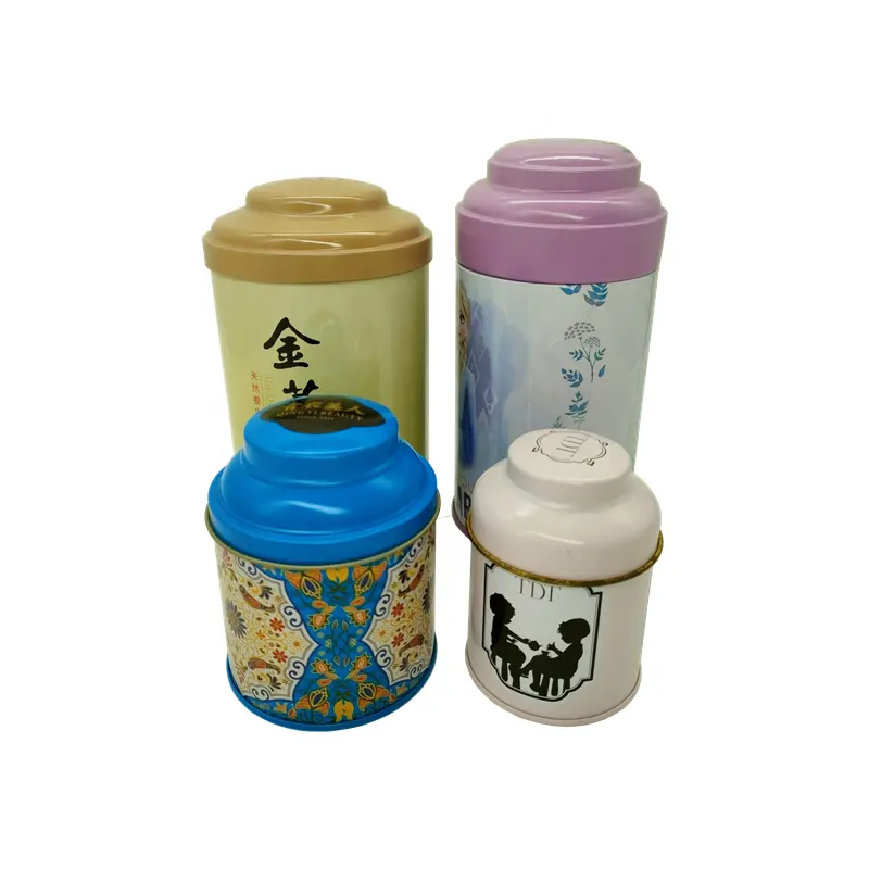 custom logo printing tea canister tea leaves storage tin box in different size tinplate tea caddy