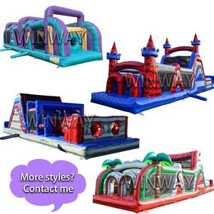 Offre Spéciale nouvelle conception de qualité commerciale Ruby River Run parcours d'obstacles château gonflable toboggan usine personnalisée pour les adultes - Product Image 6