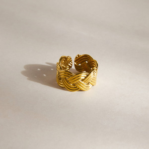 Modern 18K Gold Plated Cocktail <b>Ring</b> for Women Adjustable Fashion Jewelry No Stone Plain Design Daily Wear <b>Statement</b> <b>Ring</b> - Product Image 6