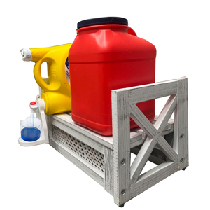 Soporte de detergente personalizable ecológico de madera de abeto rústico directo de fábrica, bandeja de goteo fácil de limpiar, estante de almacenamiento de estilo clásico - Product Image 6