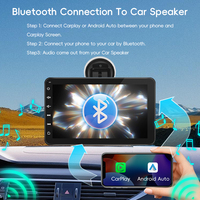 Entretenimiento portátil para automóvil, pantalla universal inalámbrica Car Play Android Auto de 7 pulgadas con sistema Linux, monitor CarPlay