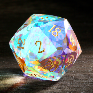 Bán buôn D20 cầu vồng thủy tinh xúc xắc Set - 20mm đa mặt chính xác Crafted màu sắc rực rỡ Gradient thiết kế cho RPG/bàn trò chơi - Product Image 1