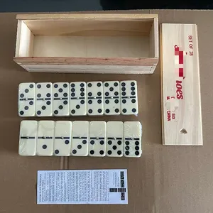 Amazon's Best-selling 28 Piece Melamine Domino Wooden Box With White Domino Domino Melamine Board Game