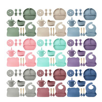 Ensemble de 10 accessoires d'alimentation pour bébé en silicone de qualité alimentaire CherishTu |   Bol à ventouse monobloc |   Écologique, doux et réutilisable 9