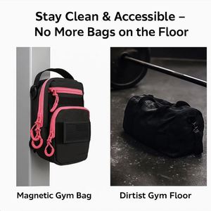 Sac bandoulière magnétique étanche noir compact pour téléphone et bouteille d'eau, idéal pour le sport et l'organisation en salle de sport - Product Image 5