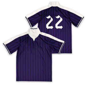 Maillot de football personnalisé, dernière conception, respirant, rayé, sublimation, vêtements de sport, séchage rapide, 100% polyester, col en V court, pour hommes - Product Image 3