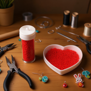 Ilan Abalorio Perline rosse da 4 mm per la creazione di gioielli 24557-3 - Product Image 2