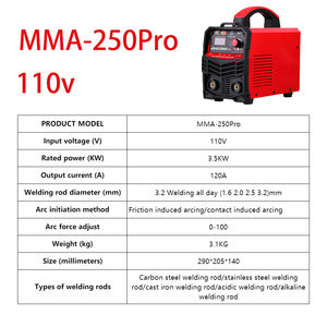 LANLING 2025 Новый 250A 3,7 кВт Инверторный двигатель постоянного тока 110 В портативный ручной сварочный аппарат 2 в 1 ММА - Product Image 3